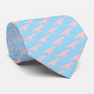 T-Rex King Dinosaur Tyranosaurus Pale Blue Tie
