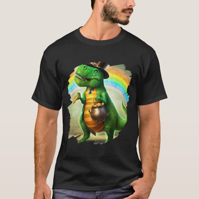 T Rex Leprechaun  St Patricks Day Tyrannosaurus Re T-Shirt (Front)