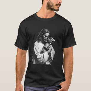 T-Rex Lover Dinosaur Christian Jesus Holding T-Rex T-Shirt