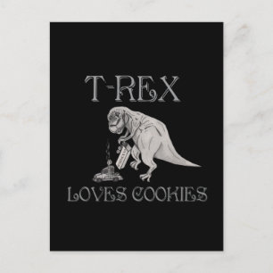 T-Rex Loves Cookies Postcard