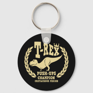 T-Rex Loves Push-Ups Key Ring