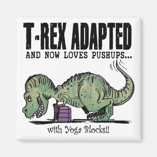 T-Rex Loves Pushups Magnet (Front)