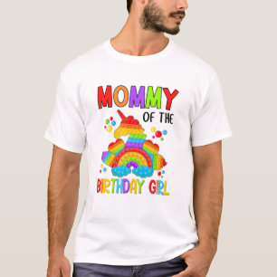 T Rex Momy Of The Birthday Girl Pop It Dinosaur Fi T-Shirt
