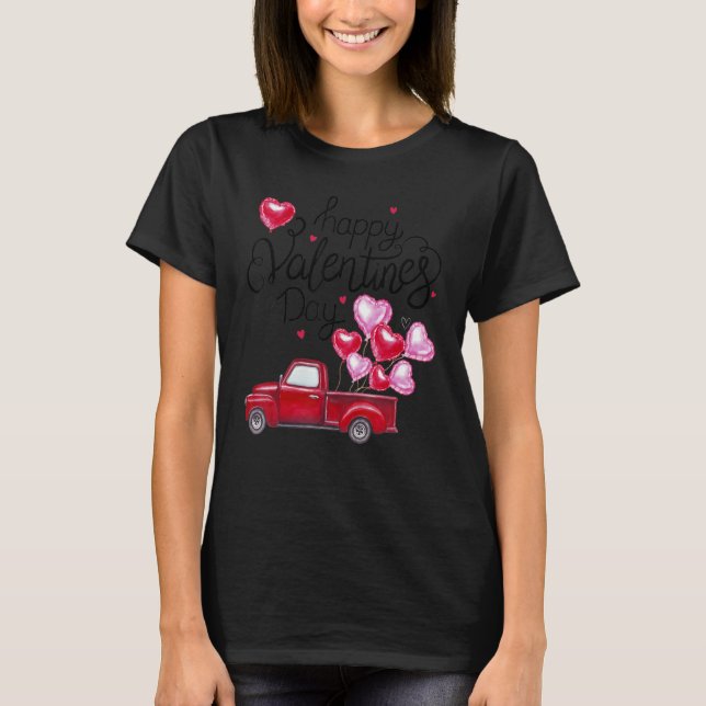 T Rex Monster Truck Riding Toddler Valentineu2019s T-Shirt (Front)