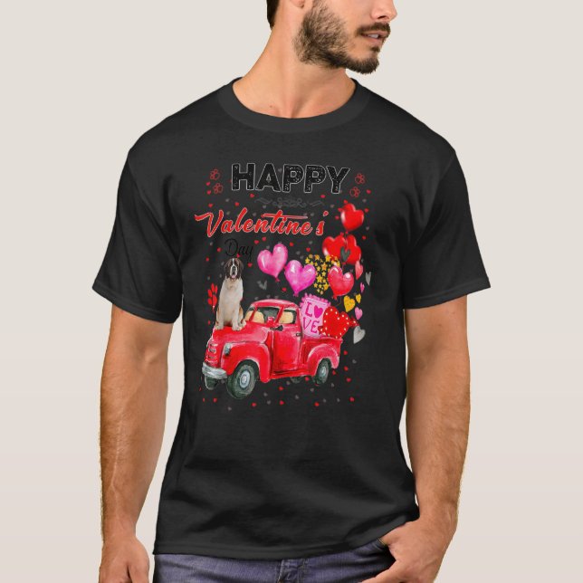 T Rex Monster Truck Riding Toddler Valentineu2019s T-Shirt (Front)
