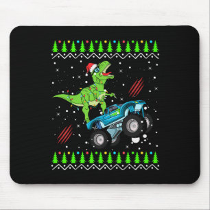 T Rex Monster Trucks Boys Men Santa Saurus Christm Mouse Mat