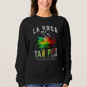 T Rex Motorcycle Biker La Brea Tar Pits L A Color Sweatshirt