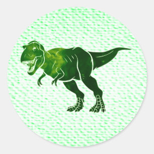 T-Rex on Textured Look Classic Round Sticker