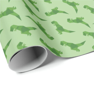 T-Rex Origami Wrapping Paper