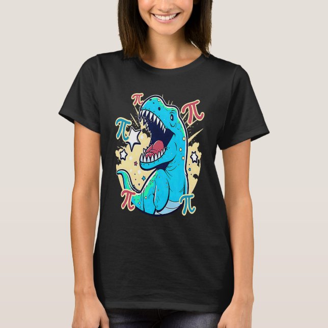 T Rex Pi Rex Dinosaur Pi Day T-Shirt (Front)