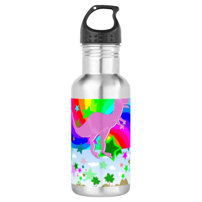 T-Rex Pixel Dinosaur 710 Ml Water Bottle (Front)