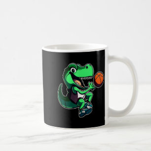 T rex playing basketball coach dino trex rex sport coffee mug