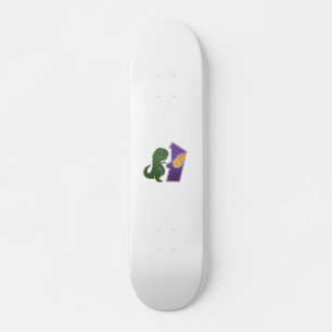 T rex playing - Choose background color Skateboard