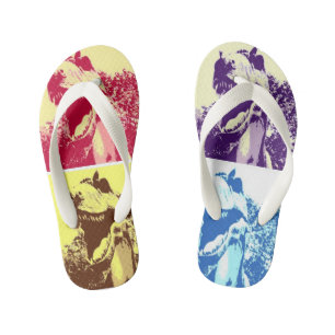 T-Rex Pop Art Kid's Flip Flops