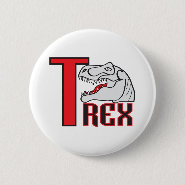 T-Rex portrait 6 Cm Round Badge (Front)