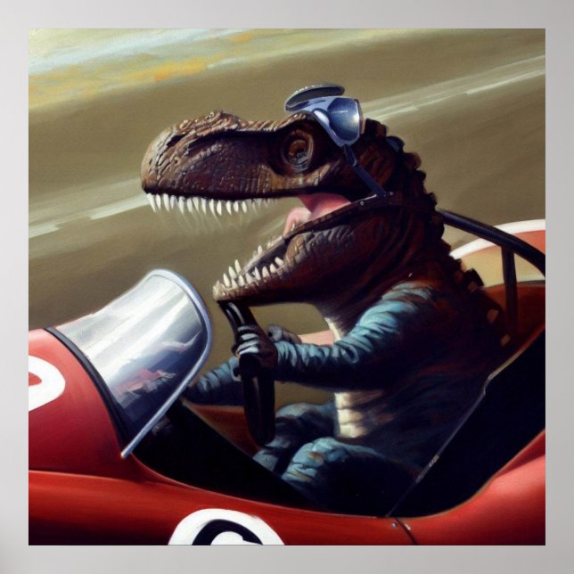 T Rex Racecar Poster (Front)