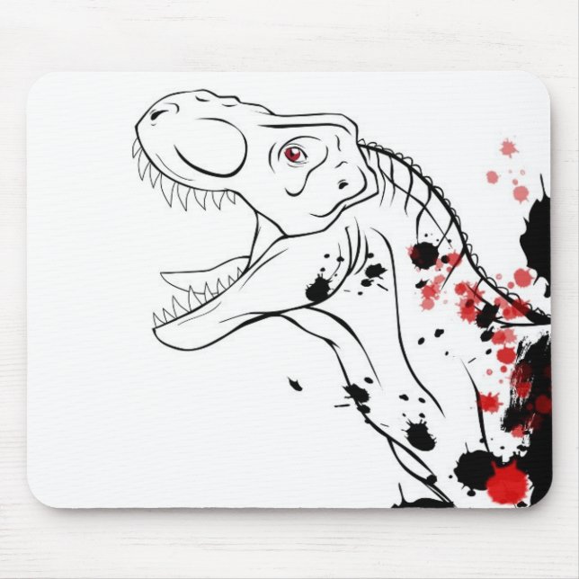 T-Rex (Red and Black) Mouse Mat (Front)