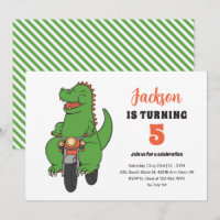 T-Rex Riding Bike Cute Kids Dinosaur Birthday