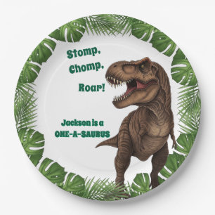 T-Rex Roar Dinosaur Birthday Paper Plates
