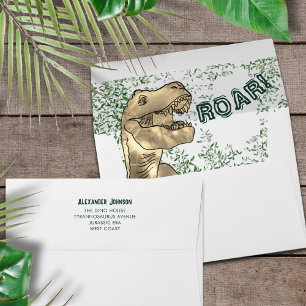 T-Rex Roar Dinosaur Jungle Birthday Party  Envelope