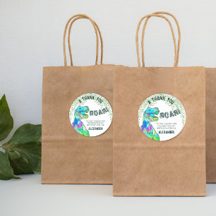 T-Rex Roar Dinosaur Party Thank You Classic Round Sticker