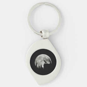 T-rex Roar On Mountain Halloween Moon Gift Key Ring