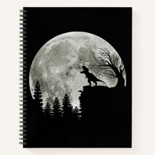 T-rex Roar On Mountain Halloween Moon Gift Notebook