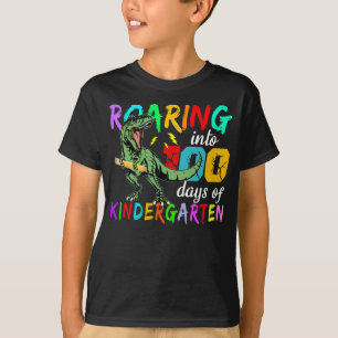 T-Rex Roaring Into 100 Days Of kindergarten T-Shirt