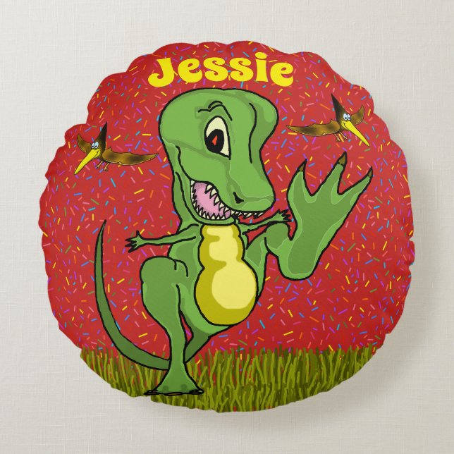 T-Rex Round Pillow (Front)