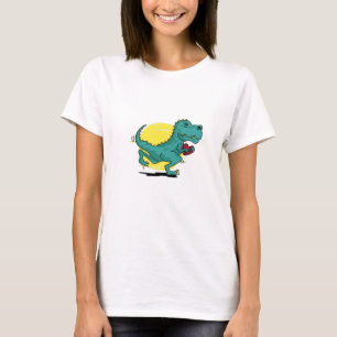 T-rex runs with Heart T-Shirt