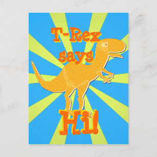 T-Rex says Hi Postcard