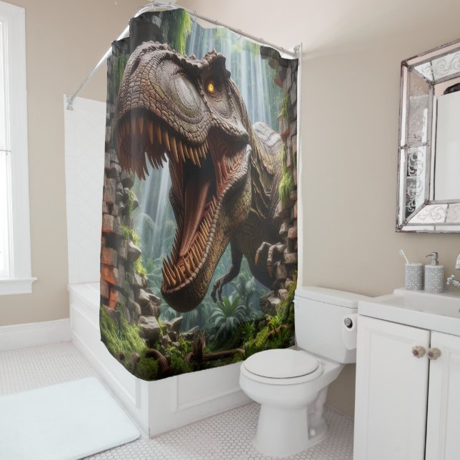 T-Rex Shower Curtain (In Situ)
