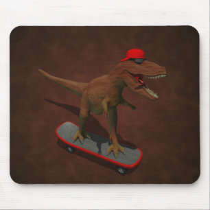 T Rex Skateboarding Mouse Mat