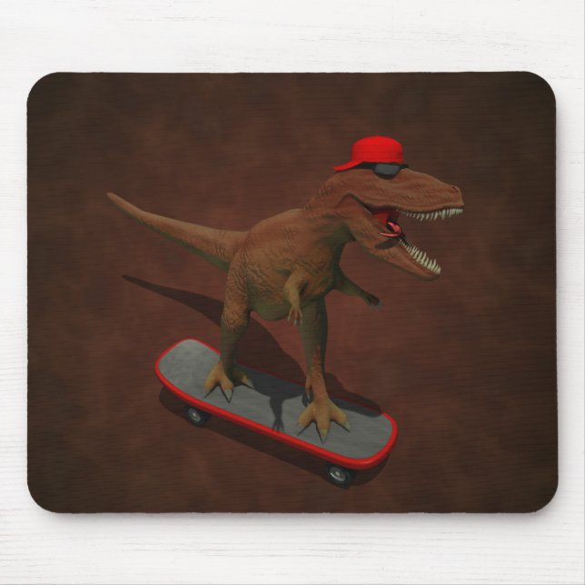 T Rex Skateboarding Mouse Mat (Front)