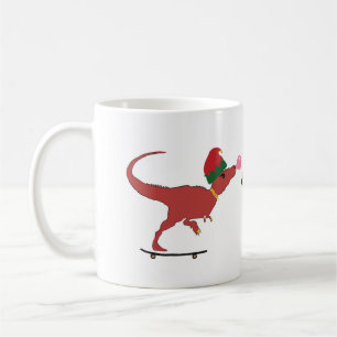T-rex Skater Holiday Art Coffee Mug