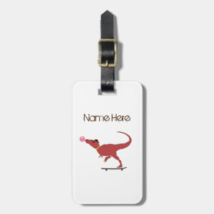 T-rex skater luggage tag