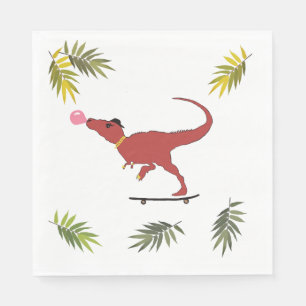 T-rex skater napkin