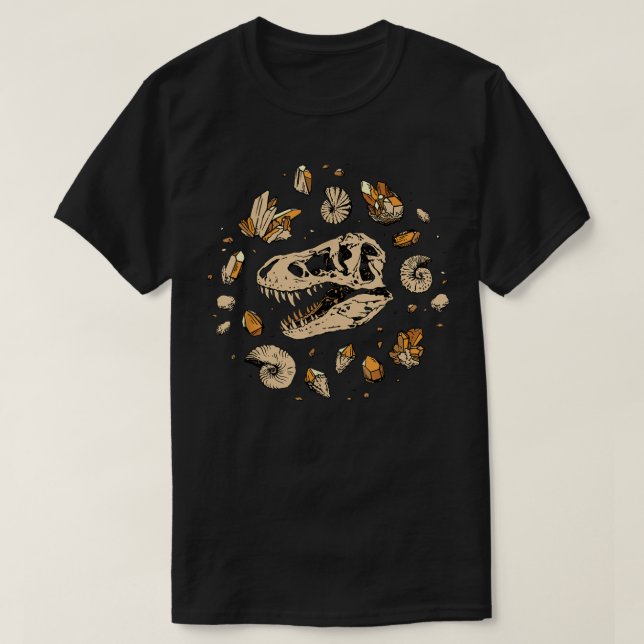 T-Rex Skeleton Dino bones paleontologist Fossil Di T-Shirt (Design Front)