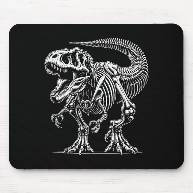 T-Rex Skeleton Dinosaur Bones Fossil Halloween Mouse Mat (Front)