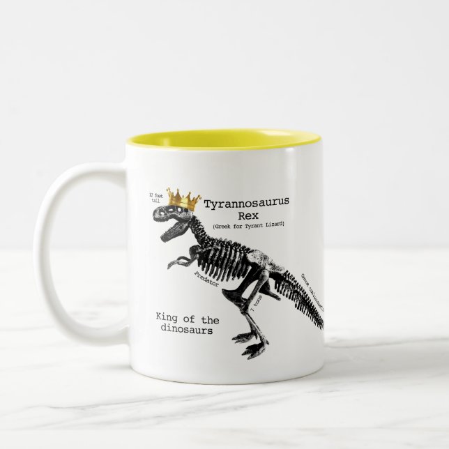 T Rex skeleton mug king of the dinosaurs (Left)