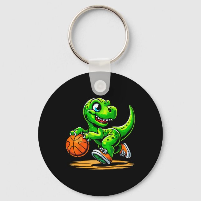 T-rex Sketll Player Dinosaur  Key Ring (Front)