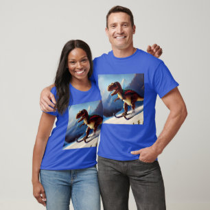 T Rex Skiing T-Shirt