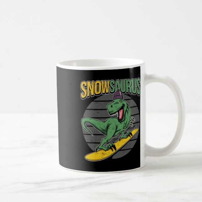 T-rex Snowboarding Dinosaur Snowboard  Coffee Mug (Right)