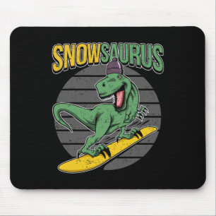 T-rex Snowboarding Dinosaur Snowboard  Mouse Mat