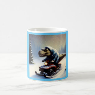 T Rex Snowmobile Coffee Mug