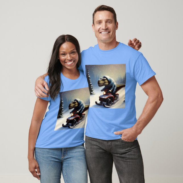 T Rex Snowmobile T-Shirt (Unisex)