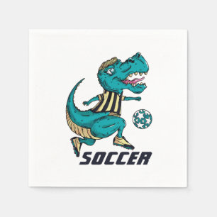 T-Rex Soccer Player Sports Napkin