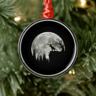  T Rex Standing On Mountain Moonlight Halloween Metal Tree Decoration