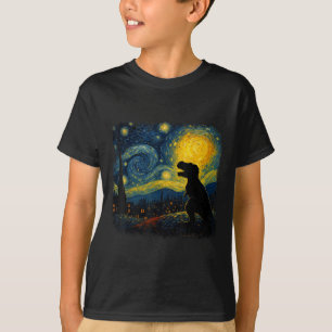 T Rex Starry Night Van Gogh Dinosaus Gifts Men Wom T-Shirt