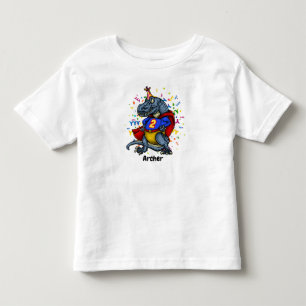 T-Rex Superhero 2nd Birthday Toddler T-Shirt